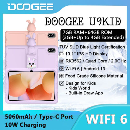 DOOGEE U9 KID Tablet 10.1'' WiFi 6 Android 13 5060mAh 5MP Camera RAM 7GB+64GB - Photo 1/16