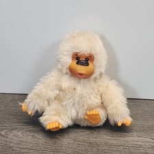 Vtg Russ Gonga Plush White Gorilla Thumb Sucking Stuffed Animal Toy Rubber Face