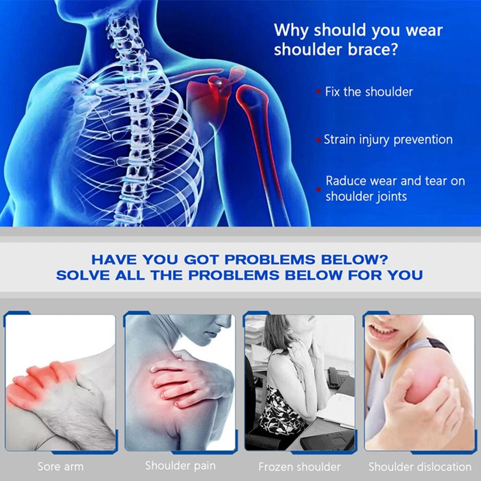Shoulder Brace Support Protector Brace Torn Rotator Cuff Pain Relief Left/Right - Image 4 of 4