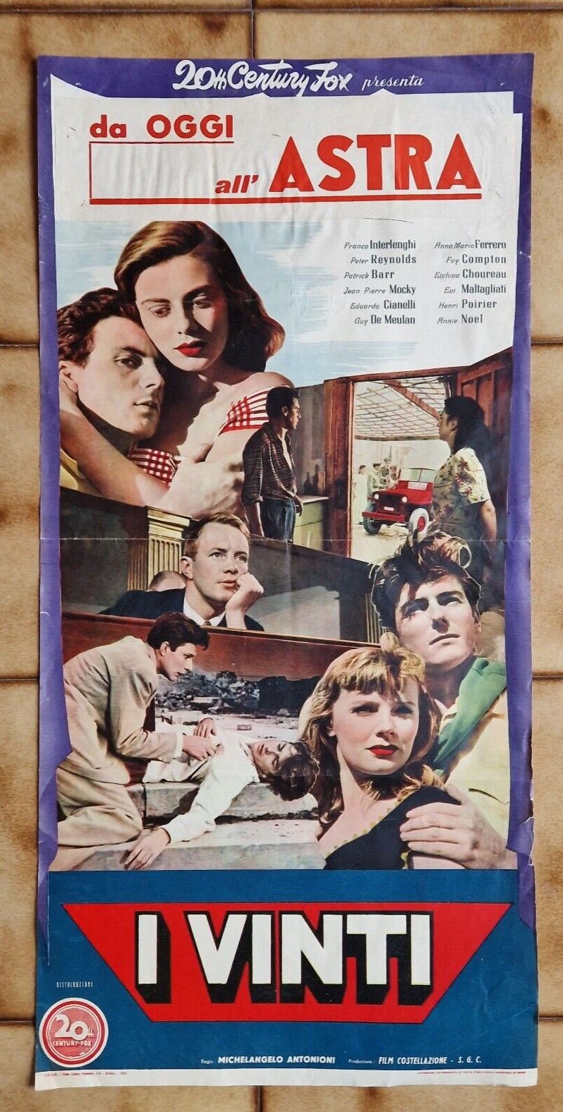 Locandina originale film I vinti (1953) - Regia di Michelangelo Antonioni