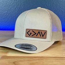 God Is Greater Than The Highs And Lows Christian SnapBack Leather Patch Hat Rawh