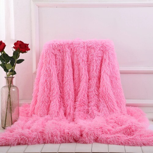 Große Flanell Überwurf Decke lang Shaggy Plüschdecke für Couch Schlafsofa - Bild 28 von 34