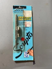 Vintage Scripto Erasable Ink Refill Black Ink Medium  Point with Erasers NOS