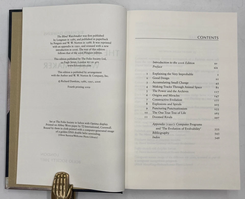 Richard Dawkins The Blind Watchmaker Folio Society 2007 Slipcase Illustrated Foto 4 de 4
