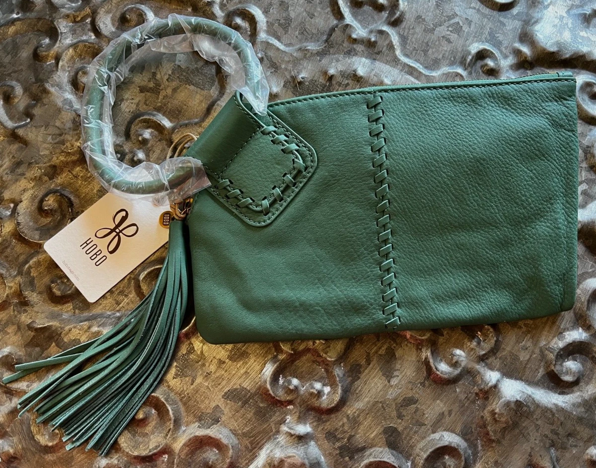 HOBO INTERNATIONAL Sable Wristlet Clutch Tassel STUNNING GARDEN