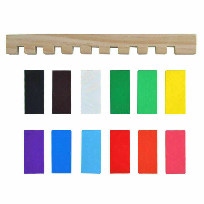 WELLGRO Domino Holzbausteine 600-teilig - Bunte Bauklötze Aus Kiefernholz Mit Aufbewahrungsbeutel