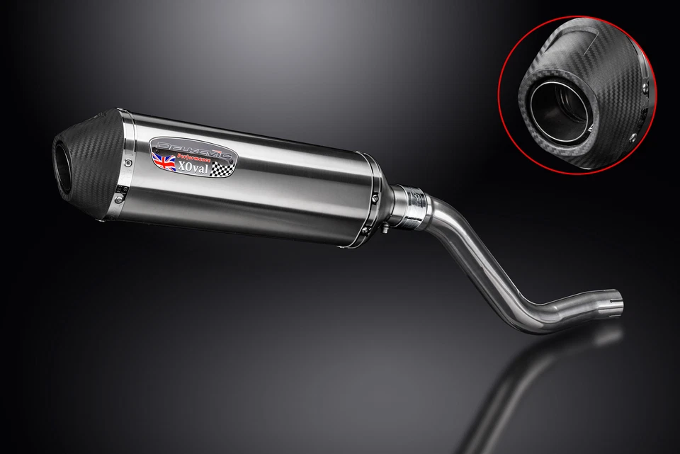 Kawasaki KLR650C 1995-2003 Slip On 13.5" X-Oval Stainless Exhaust Muffler Kit - Image 2 of 4