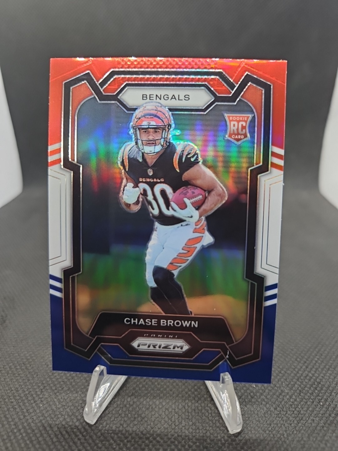 2023 Panini Prizm #318 Chase Brown Red White Blue RC