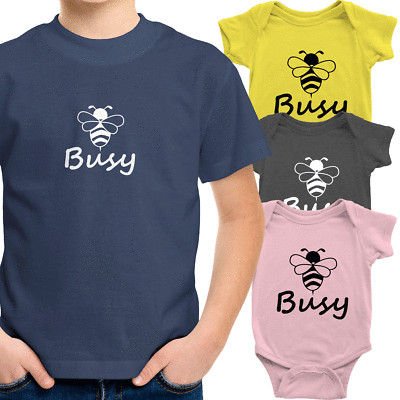 Bee Busy Toddler Kids Boy Girl T-Shirt Baby Bodysuit Clothes Busy bee honeybee