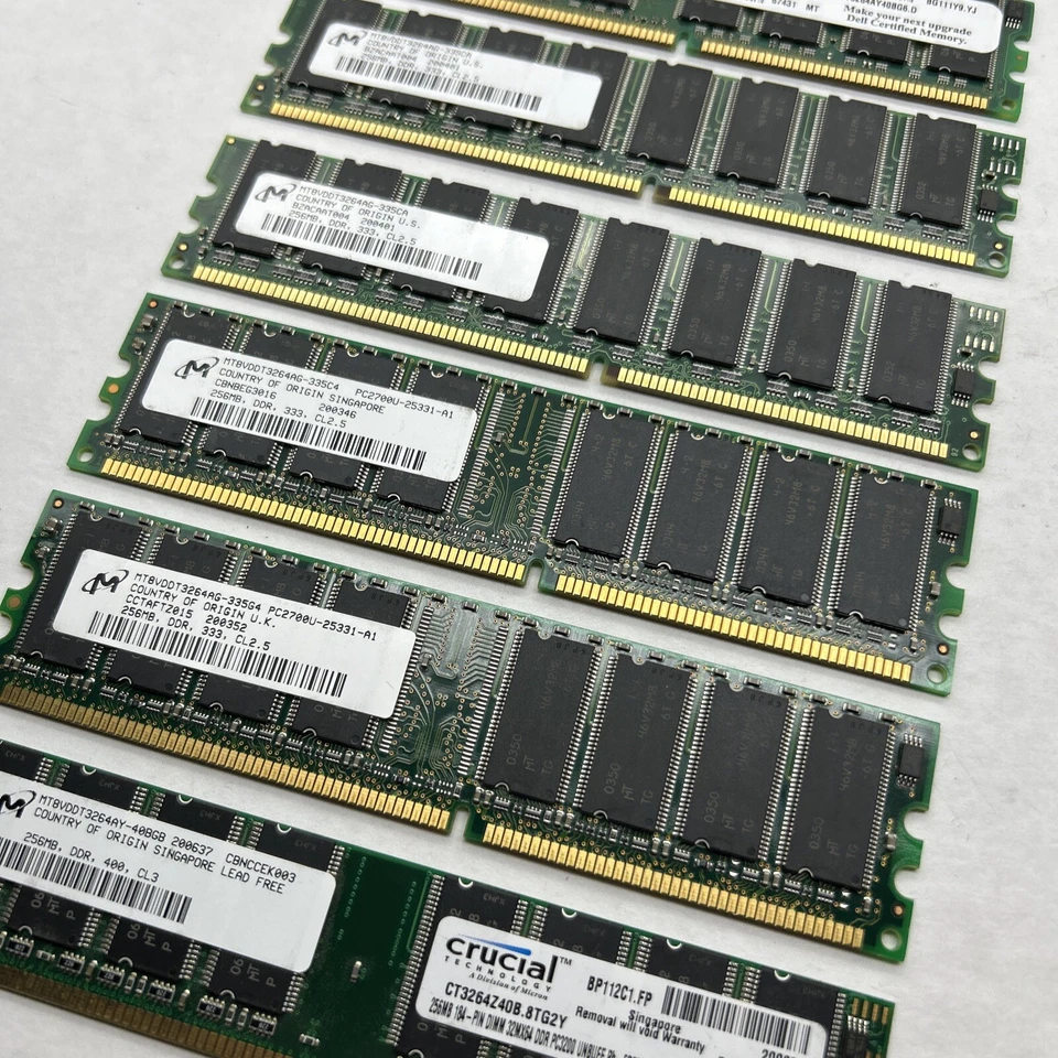 MICRON 256MB DDR - SDRAM PC2700 333mhz CL2.5 MEMORY - Image 4 of 4