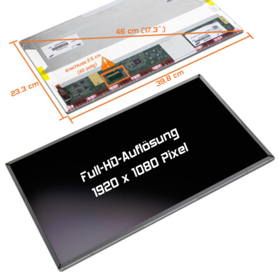 17,3'' LED Display matt passend für LG Display LP173WF1-TLB3 Full-HD 1920x1080