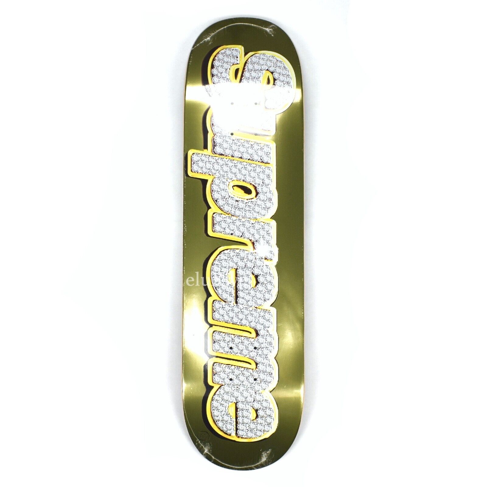 NWT Supreme Bling Box Logo Skateboard Deck Gold SS22 DS AUTHENTIC