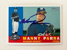 Manny Parra Autographed 2009 Topps Heritage #211 In Person N255