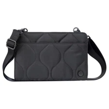Samantha Brown To-Go RFID Blocking Quilted Travel Wallet Crossbody - Black-NWT