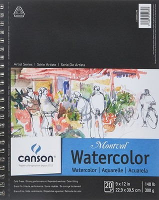 Artist Series Watercolor Paper, Wirebound Pad, 9x12 inches, 20 Sheets 140lb/3...