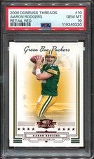 2006 Aaron Rodgers PSA 10 Donruss Threads Retail Red /150 #10 GB Packers POP 1