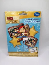 Jake Neverland Pirates 5 Foil Balloon Bouquet Kids Birthday Party Decorations