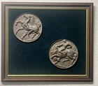 Tableau Art Déco - Paire de plaques en métal équestres -scène domptant cheval