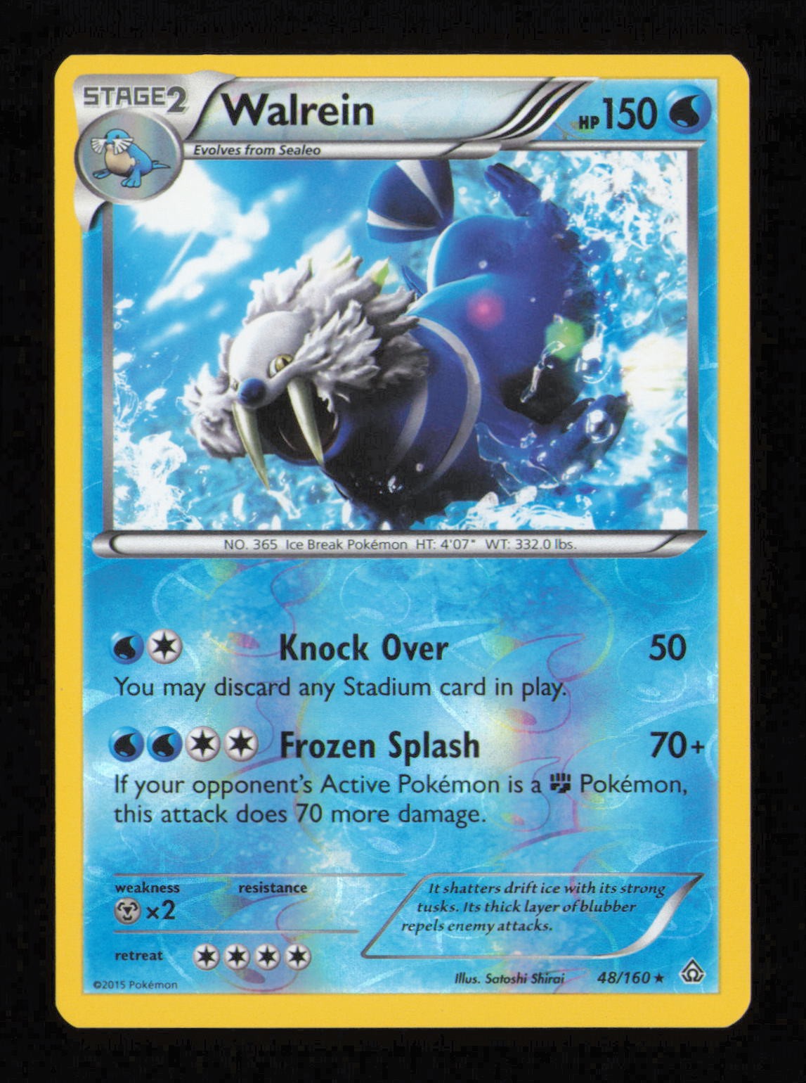 Walrein 48/160 Rare Primal Clash Pokemon Reverse Holo Lightly Played