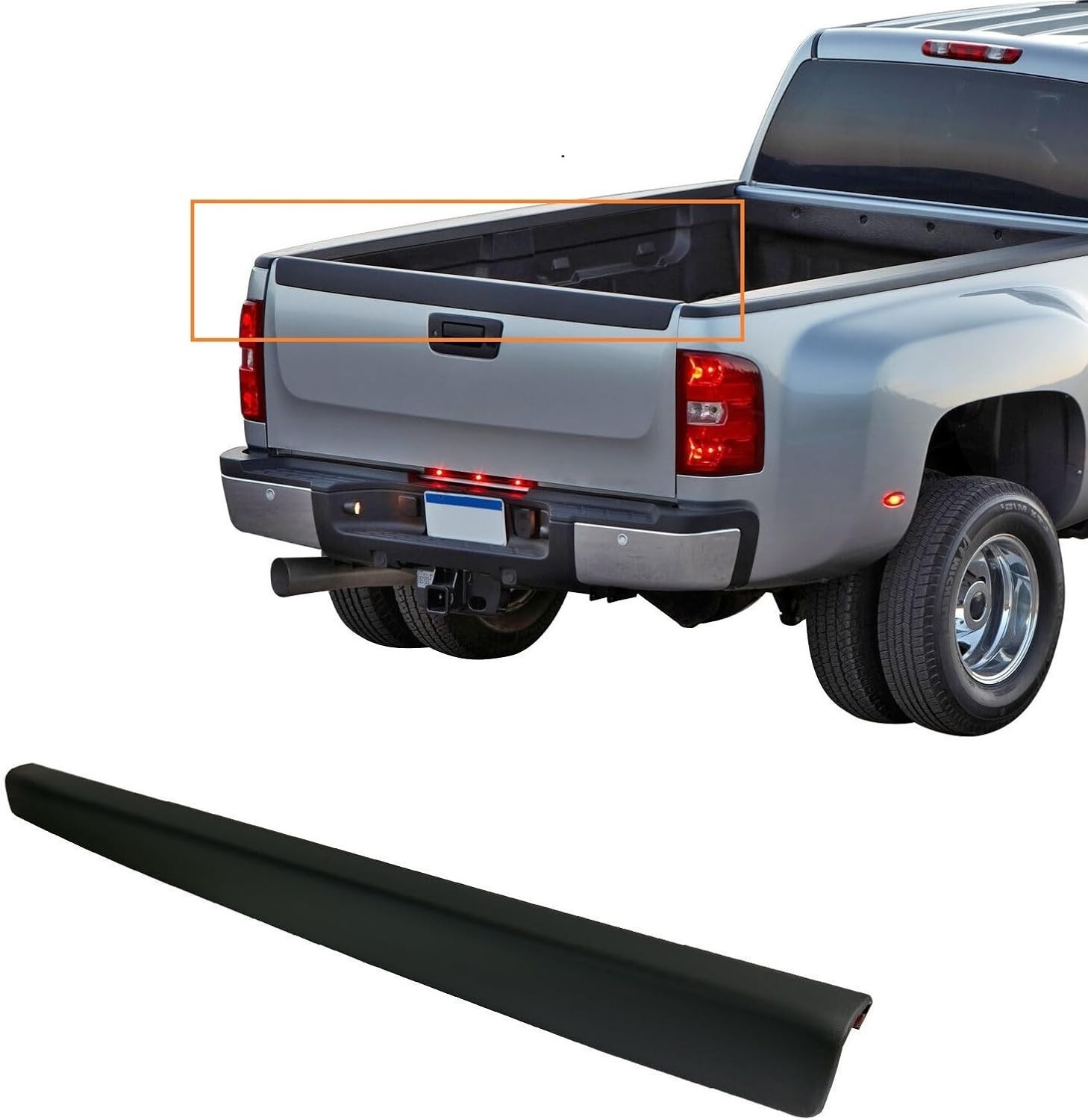 Rear Tailgate Molding Cap Spoiler Replacement for Silverado Sierra 2007-2014, Ta
