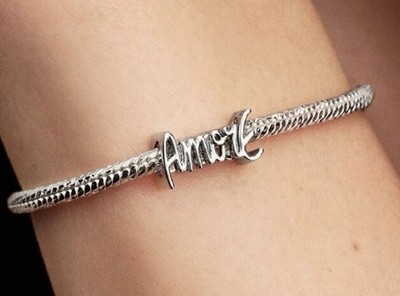Pandora Amore Script Charm New 794434C00 W Dust Bag