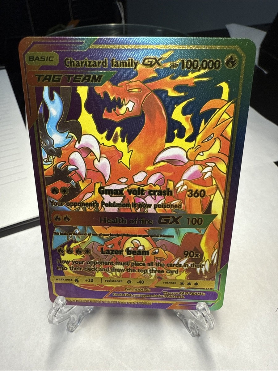 Charizard Family GX Rainbow Foil Fan Art Card Gmax Volt Crash hp100000 | eBay Charizard Family GX Rainbow Foil Fan Art Card Gmax Volt Crash hp100000 | eBay