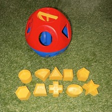 Tupperware Shape Sorter Ball Red Blue Yellow Toy with 10 Shapes