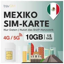 Mexiko Cancun Prepaid Daten Reise SIM Karte + 10 GB f&uuml;r 15 Tage