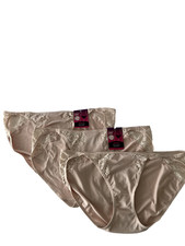 NEW Maidenform 3 Pairs Pure Comfort Bikini Panties 2XL/9 Hush Pink DMECBK