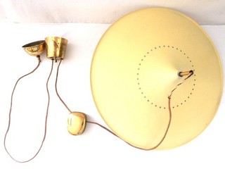 Pendant Lamp With Pull Weight Metal 1950s/60s Vintage