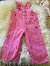 Carhartt Girls 18M Pink Canvas Overalls One-Piece Embroidered Floral Pockets