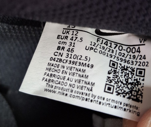 Nike Air Force 1 Low Black/Smoke Grey UK 12 EUR 47.5 FJ4170-004 - Picture 6 of 8