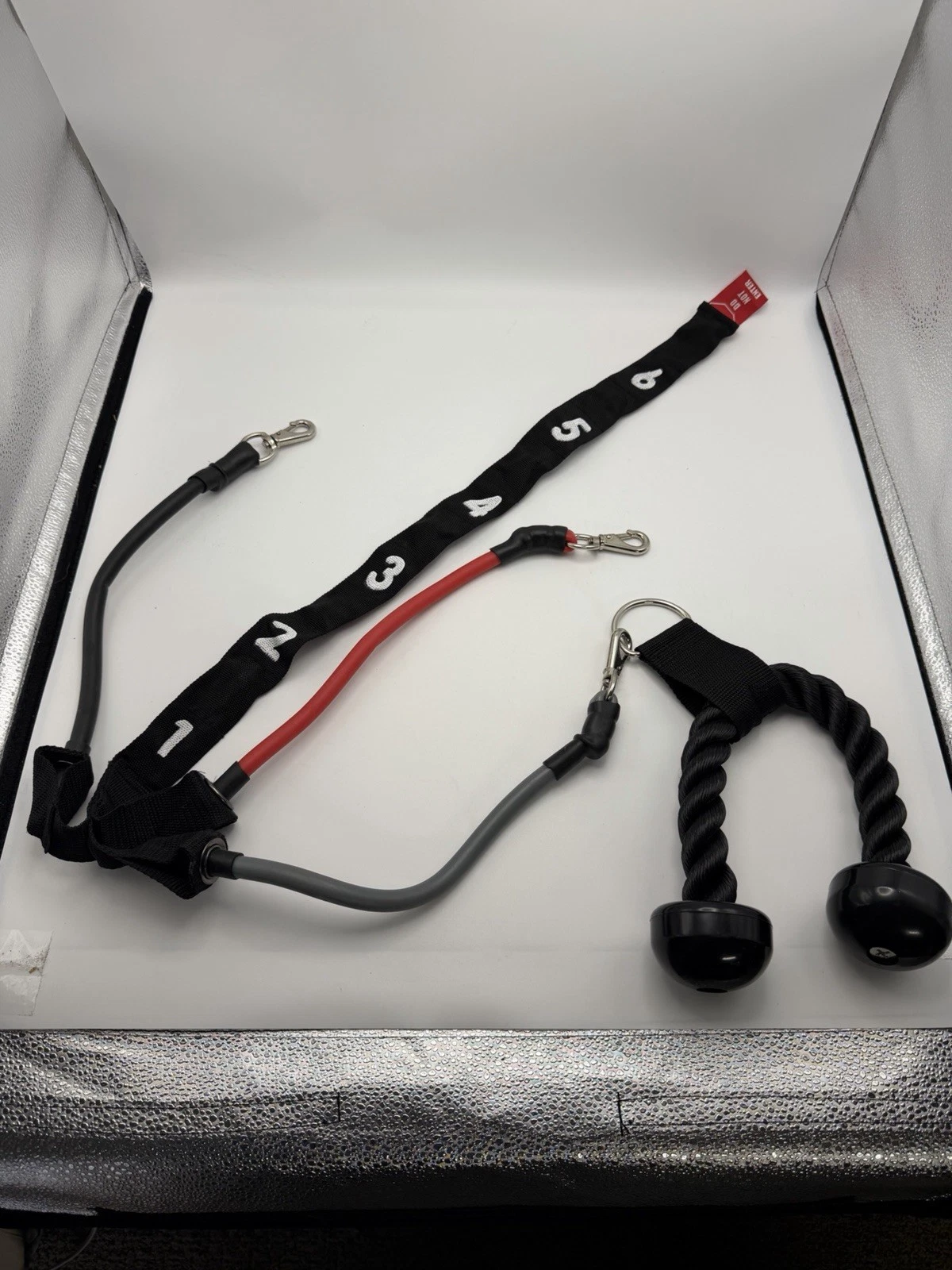 RDX Resistance Band Set Cable Attachments Rope Handles Door Anchor Gym 55”
