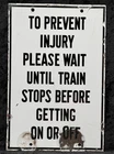 Porcelain Enameled Railroad Platform Sign Vintage