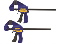 2 x Irwin Quick-Grip T54122EL7 One-Handed Mini Bar Clamp 300mm / 12" Twin Pack