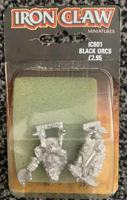 rare OOP Games Workshop Iron Claw Miniatures IC601 Black Orcs 1988 NIB
