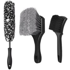 Car Wheel  Tire Brush Set, Wheel Cleaner Brush, Soft  Stiff Bristle Cleanin...