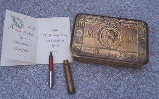 Princess Mary Christmas 1914 tin with original pencil and card.