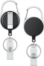 Uniclife 2 Pack Retractable Keychain, Retractable Badge Reel, Heavy Duty Badge H
