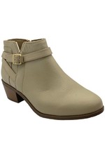 Vionic Women's Farrah Leather Ankle Boots Oatmeal Leather