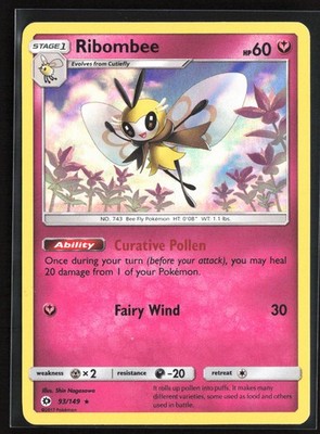 Pokemon TCG - Ribombee Holo Holo Rare SM Base Set 93/149 LP