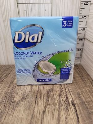 Dial Coconut Water Skin Care Bar NOS Box 3 Four Ounce Ea  Unopened