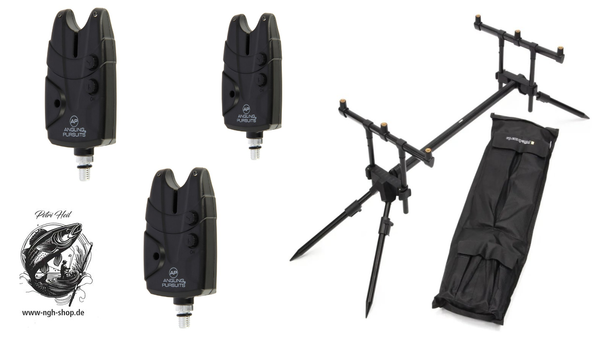 Ngt Rod Pod Quickfish Mk 2 -1 FüR 3 Ruten + Tasche +3 Bissanzeiger Jha-image