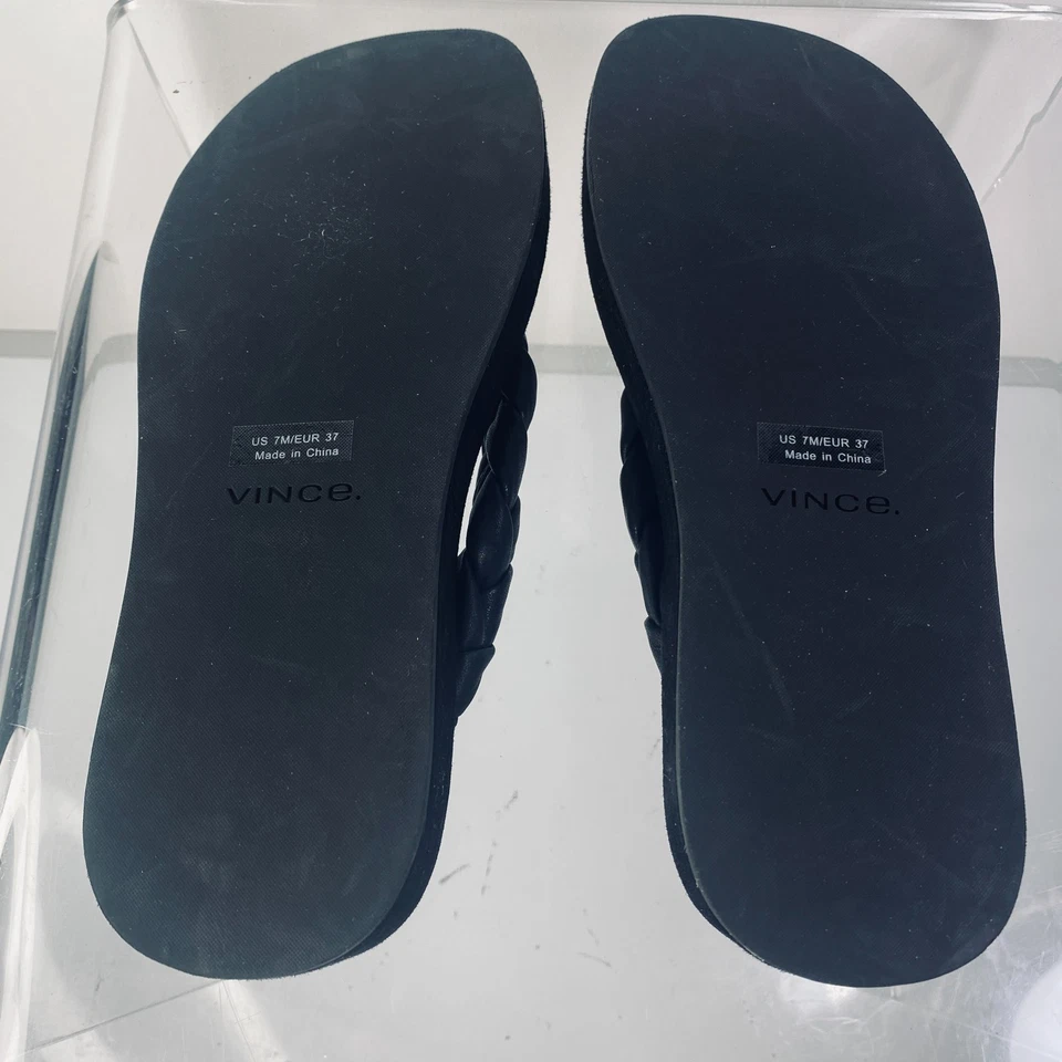 Chanclas Vince Nita Trenzadas de Cuero y Gamuza con Plataforma Talla 7 Foto 2 de 2