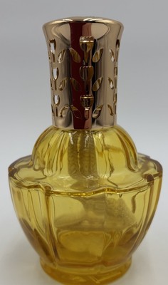 Vintage Amber Glass Lampe Berger France  Fragrance Lamp Gold Top Unused