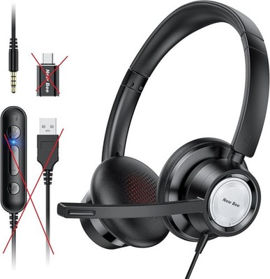 New Bee Headset Mikrofon 3.5mm mikrofon Faltbares HiFi Sound Bluetooth Headset