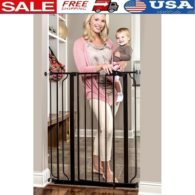 #ad Extra Tall Baby Safety Gate Pressure Mounted Walk Through Adjustable Design New $56.40
