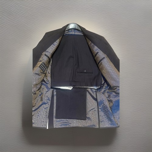 TRAJE BURTON VINTAGE HECHO A MEDIDA A MEDIDA CLÁSICO GRIS A RAYAS REINO UNIDO 44L UE 54L - Imagen 2 de 19
