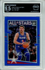 2020-21 Donruss Optic #4 Luka Doncic All Stars Blue 7/49 Mavericks Mint+ 9.5