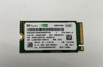2242 NVMe 512GB SSD PCIe M.2 - Random Brands/Models/Speeds